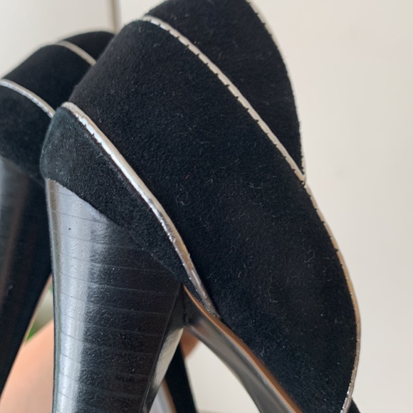Arden B heels silver and black formal/cocktail/night out/party heels/leather - Picture 8 of 10